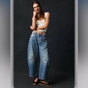 Free People..We the free barrel leg jeans…